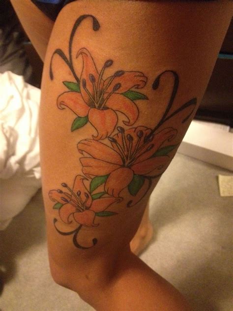 Thigh Lily Tattoo