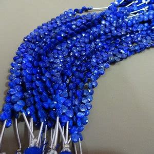 Aaa Grade Lapis Lazuli Faceted Heart Shape Briolette Beads Size Mm