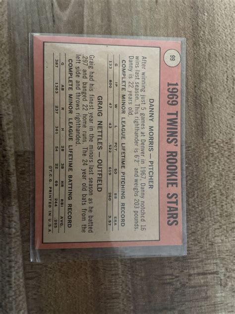 Topps Rookie Stars No Loop Above Twins Graig Nettles Danny