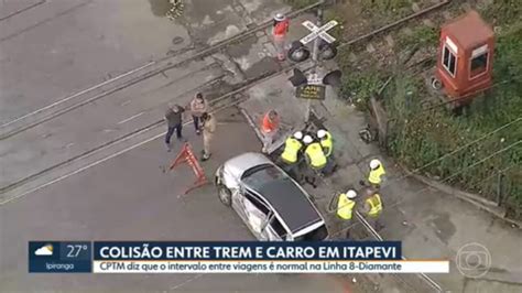 V Deo Trem Colide Contra Carro Na Linha Diamante Da Cptm Sp G