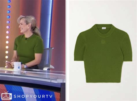 Good Morning America March 2024 Dr Jennifer Ashtons Green Ribbed Knit Short Sleeve Sweater