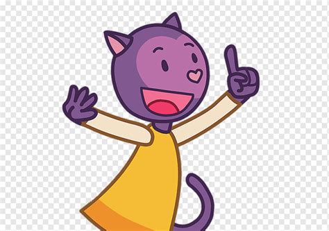 Misha The Purple Cat Finger Up Cartoons Misha The Purple Cat Png