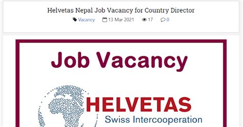 Helvetas Nepal Vacancy Announcement Chetan TM