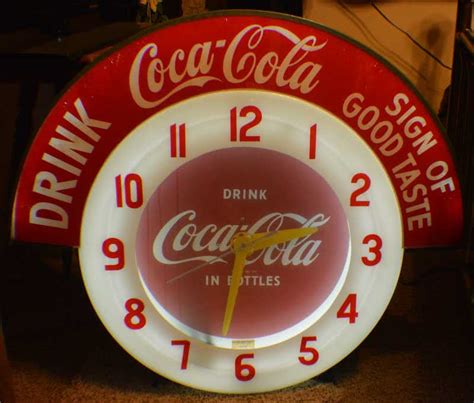 Antique Drink Coca Cola Neon Clock Lighted Marquee