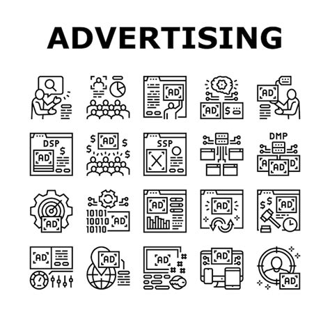 Premium Vector Programmatic Advertising Service Icons Set Vector