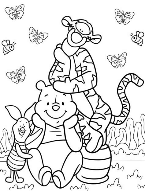 Coloriage Personnages Tigrou Porcinet Et Winnie L Ourson