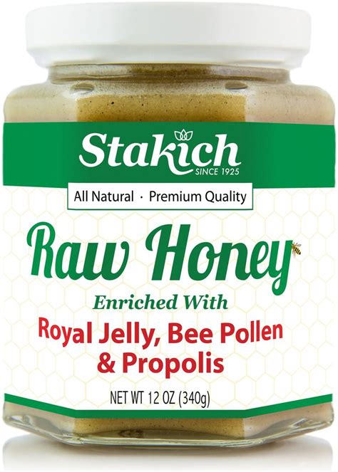 Royal Jelly Bee Pollen Propolis Enriched Raw Honey