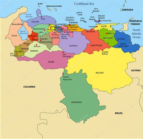 Mapa Con Estados Y Capitales De Venezuela Penni Rodina