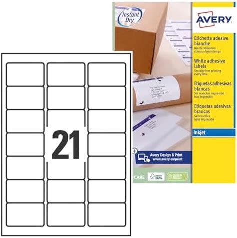 AVERY 525 Étiquettes Adresse Autocollantes Blanches Personnalisables