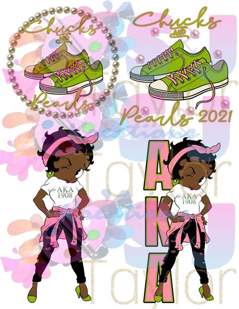 Aka Png Files Chucks And Pearls Png Betty Boop Aka Png Etsy