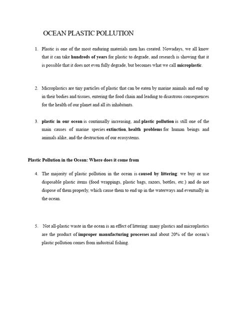 Facts About Ocean Plastic Pollution You Need to Know. | PDF | Plastic ...
