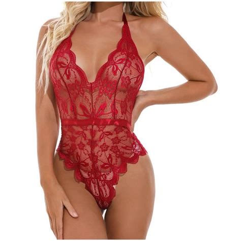 Femmes Mode Élégante Lingerie Sexy Dentelle Gaze Sous Vêtements Body