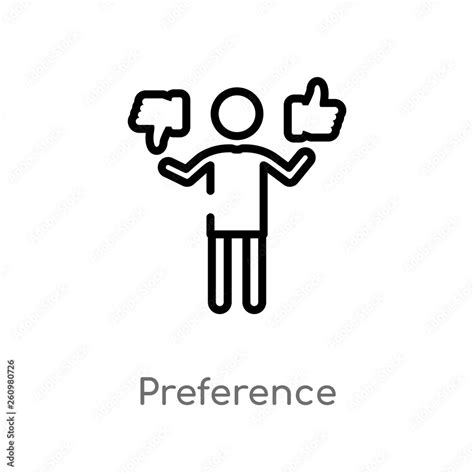 Outline Preference Vector Icon Isolated Black Simple Line Element