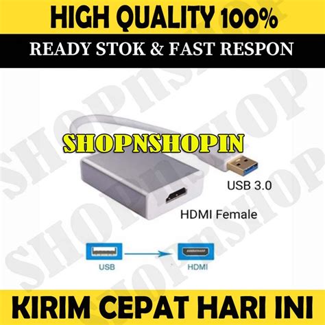 Jual Kabel Konverter Usb To Hdmi Female Shopee Indonesia