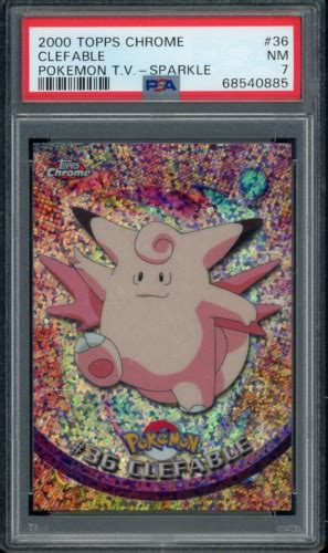 Psa Near Mint Sparkle Clefable Topps Chrome Series Holo