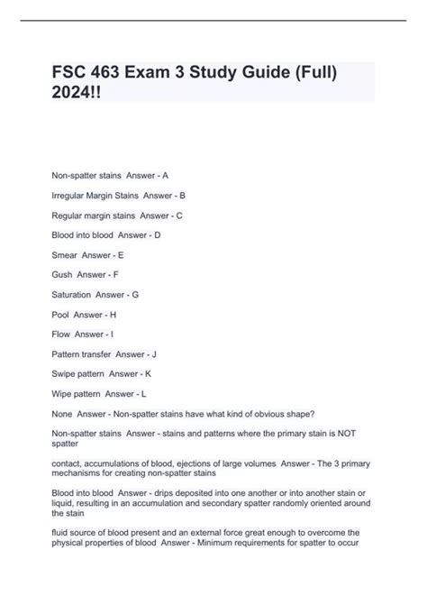 FSC 463 Exam 3 Study Guide (Full) 2024!! - FSC 463 - Stuvia US