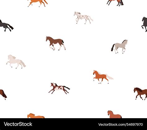 horse pattern seamless design equine animal vector image