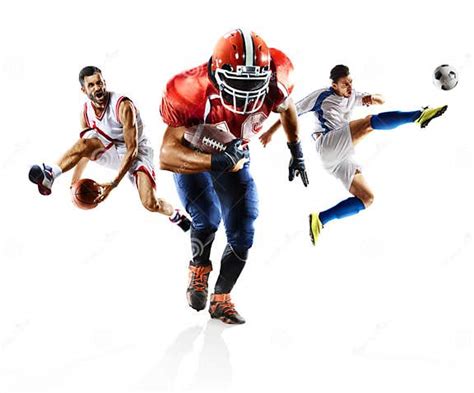 Multi Sport Collage Soccer American Football Bascketball Stock Image