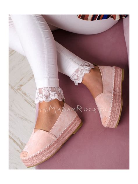 Espadryle Na Platformie Lady Malawi Pudrowe