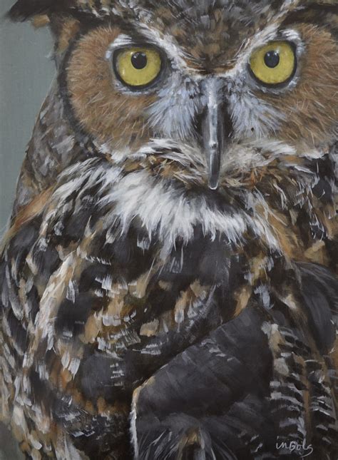 Great Horned Owl Painting Atlanta Artist Turkey Art Owl Artwork