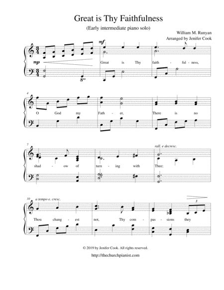 Great Is Thy Faithfulness Arr Arranged By Jenifer Cook By William M