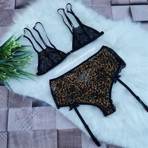 CONJUNTO EMILLY BRALETTE CINTA LIGA Sex Shop e Moda Intíma Cajati