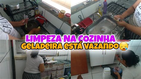 LIMPEZA E ORGANIZAÇÃO NA COZINHA LIMPEI A GELADEIRA ELA ESTA VAZANDO