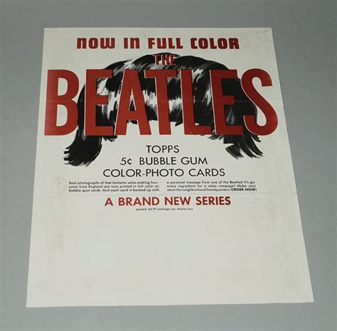 Rare 1964 Topps The Beatles Color Cards Advertising Sell Sheet Topps