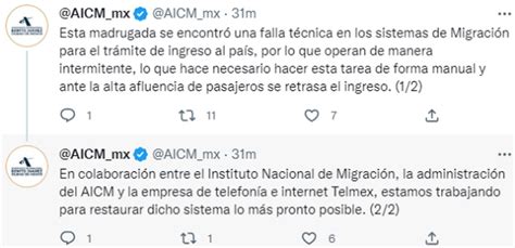 Aicm Fallas En Sistema De Migración Y Banco De Niebla Afectan Operaciones