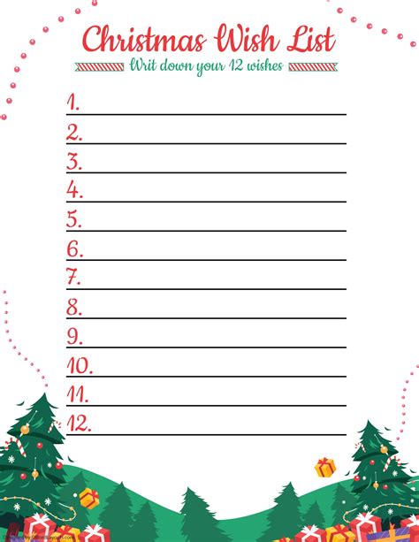 Minimalist Christmas Wish List Template - WordLayouts