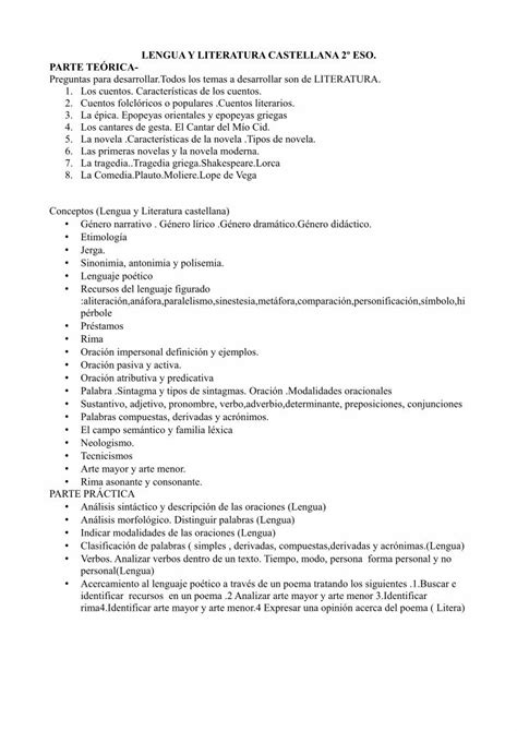 Pdf Lengua Y Literatura Castellana Eso Parte Pdf File An Lisis