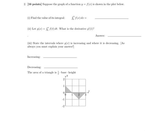 Solved 2 [16 Points] Suppose The Graph Of A Function Y