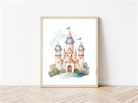 Castle Nursery Wall Art, Princess Castle Nursery Print, Kids Room Decor ...