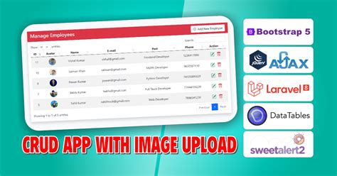 CRUD Application With Image Upload Using Laravel 8 JQuery Ajax