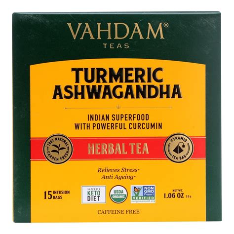 Vahdam Teas Premium Turmeric Blend With Ashwagandha Herbal