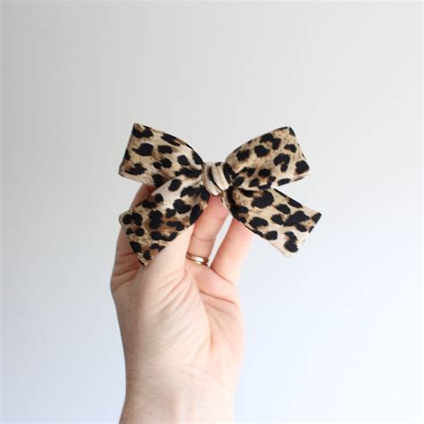 Leopard Hair Bows Schoolgirl Hair Bow Leopard Print Bows Leopard