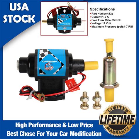 12s Universal Electric Fuel Pump Carburetor 12v Low Pressure Gas