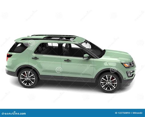 Pale Pastel Green Modern SUV Car Stock Illustration - Illustration of ...