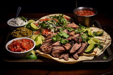 Premium Photo Platter Of Mexican Street Tacos With Carne Asada