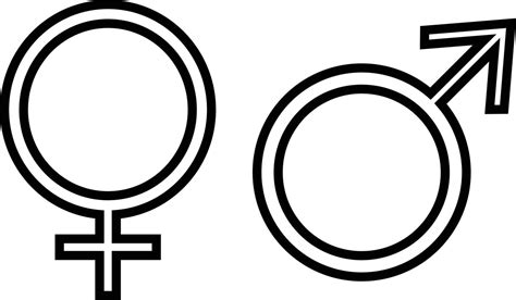 Male And Female Symbols In Trendy Line Style Gender Icons Man And