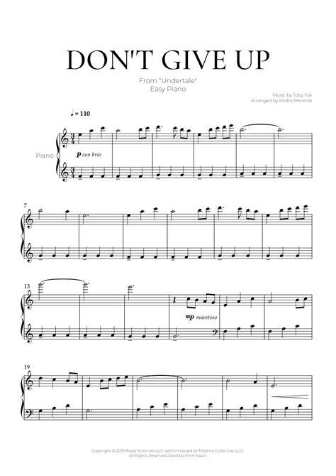 Undertale Variations Arr Pedro Merendi Sheet Music Toby Fox Easy