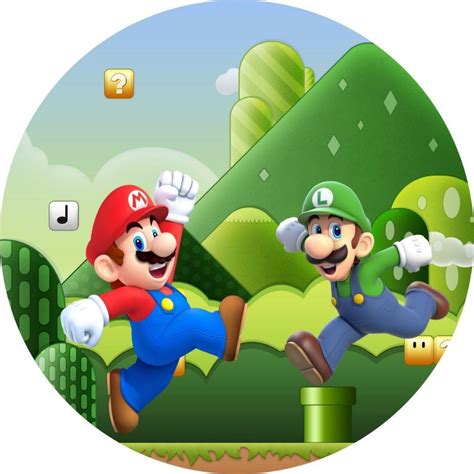 Painel Redondo Tecido Sublimado 3D Mario Bros FRD 2424 Felicitá