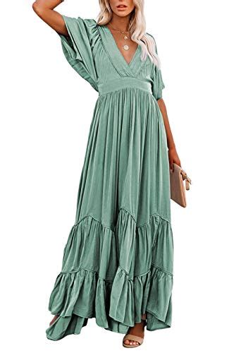 Best Batwing V Neck Maxi Dress