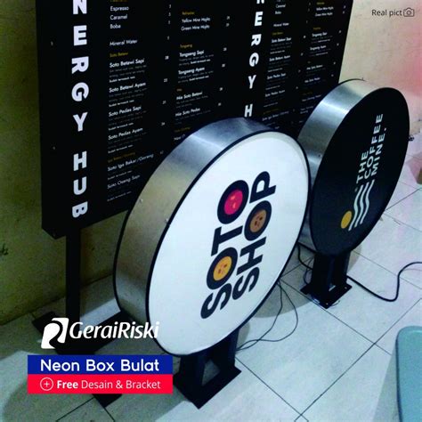 detail contoh neon box cafe koleksi nomer