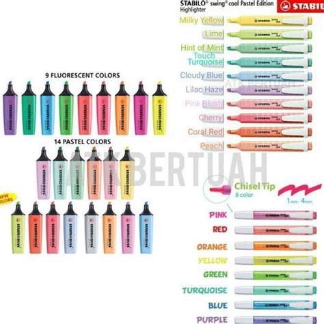 Paket Lengkap Semua Warna Stabilo Pastel Original Boss Swing Cool