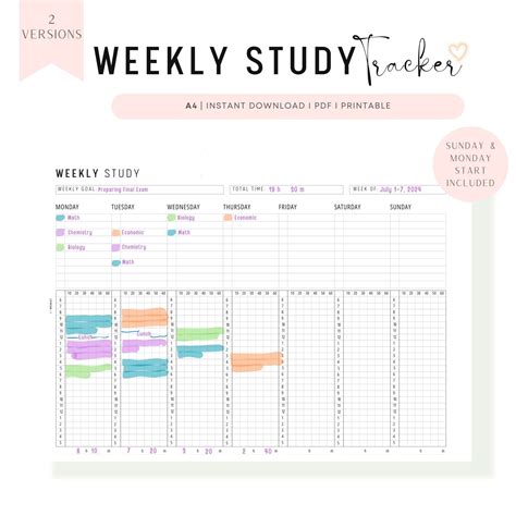 Free printable weekly study planner, Download Free printable weekly ...