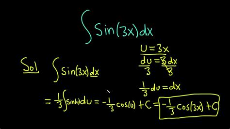 Integral Of Sin 3x Youtube