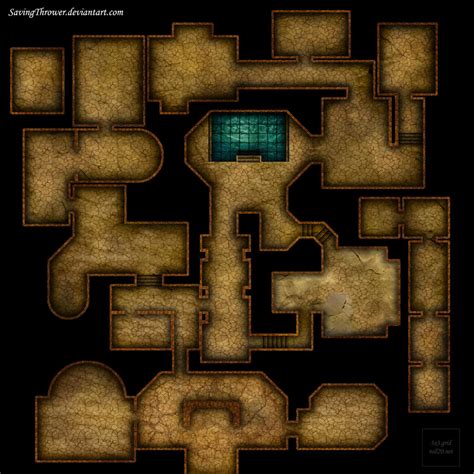 Clean Sand Dungeon Battlemap For Online DnD Roll20 By SavingThrower On