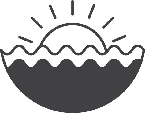 ilustración de sol y mar en estilo minimalista 14869192 Vector en Vecteezy