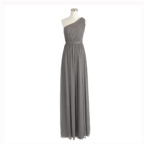 J Crew Dresses J Crew Kylie Silk Chiffon Long Grey Dress Poshmark